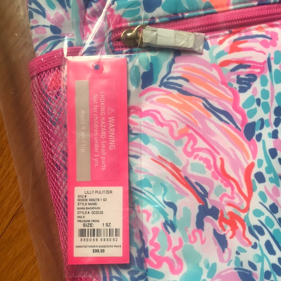 NWT LILLY PULITZER Bahia Backpack - Treasure Trove - Picture 9 of 10